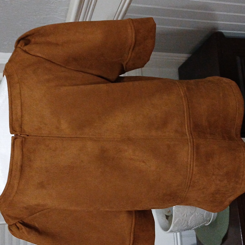 Ann Taylor Warm Brown Suede-Like Top - Picture 6 of 9